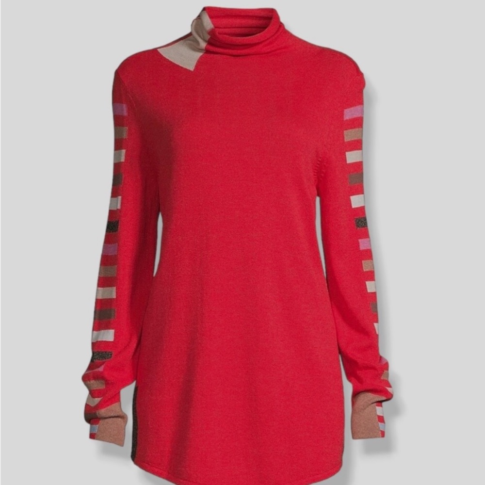 NIC+ZOE Red Sweater with White Accents